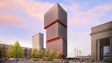 Schuylkill Yards East at 3001 John F. Kennedy Boulevard (center) via Brandywine Realty Trust and Practice for Architecture and Urbanism