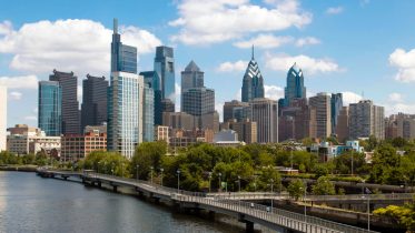 The Center City skyline, looking northeast from the Schuylkill River. Credit: Steve Ives aka Phillytrax on flickr