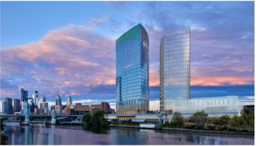 CHOP Roberts Center (left) and 730 Schuylkill Avenue (right). Image by the Children's Hospital of Philadelphia