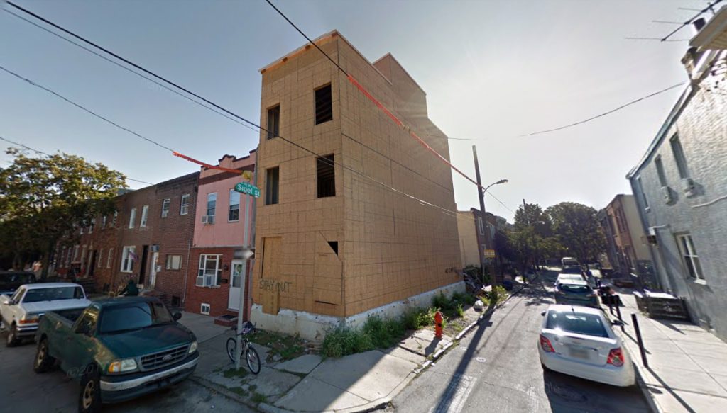 The now-demolished structure at 1831 South 4th Street. Looking east. September 2017. Credit: Google