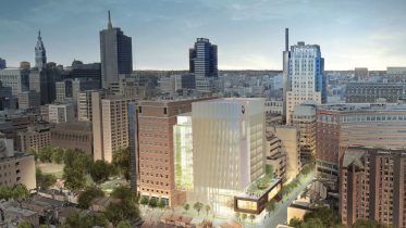 Jefferson University Caroline Kimmel Biomedical Research Center at 214 South 9th Street. Rendering credit: Payette