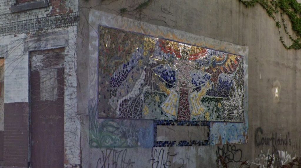1937 West Norris Street. Mosaic at the side wall. Credit: Google
