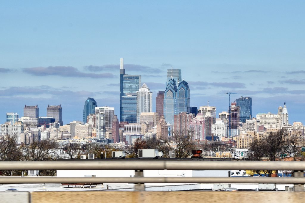 Arthaus and the Philadelphia skyline from I-95 South. Photo by Thomas Koloski