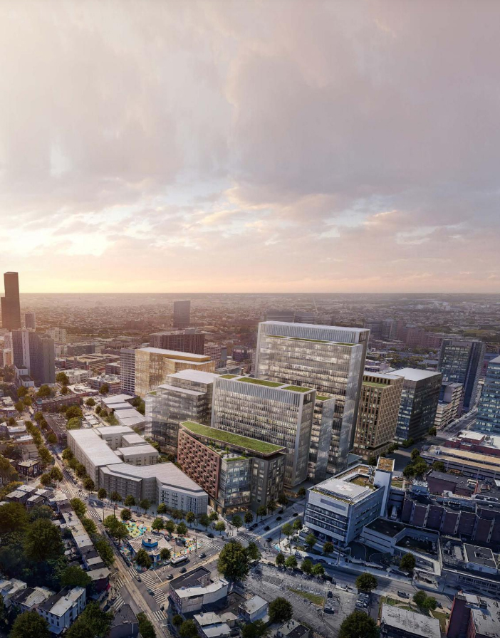 uCity Square rendering aerial via State of University City Report