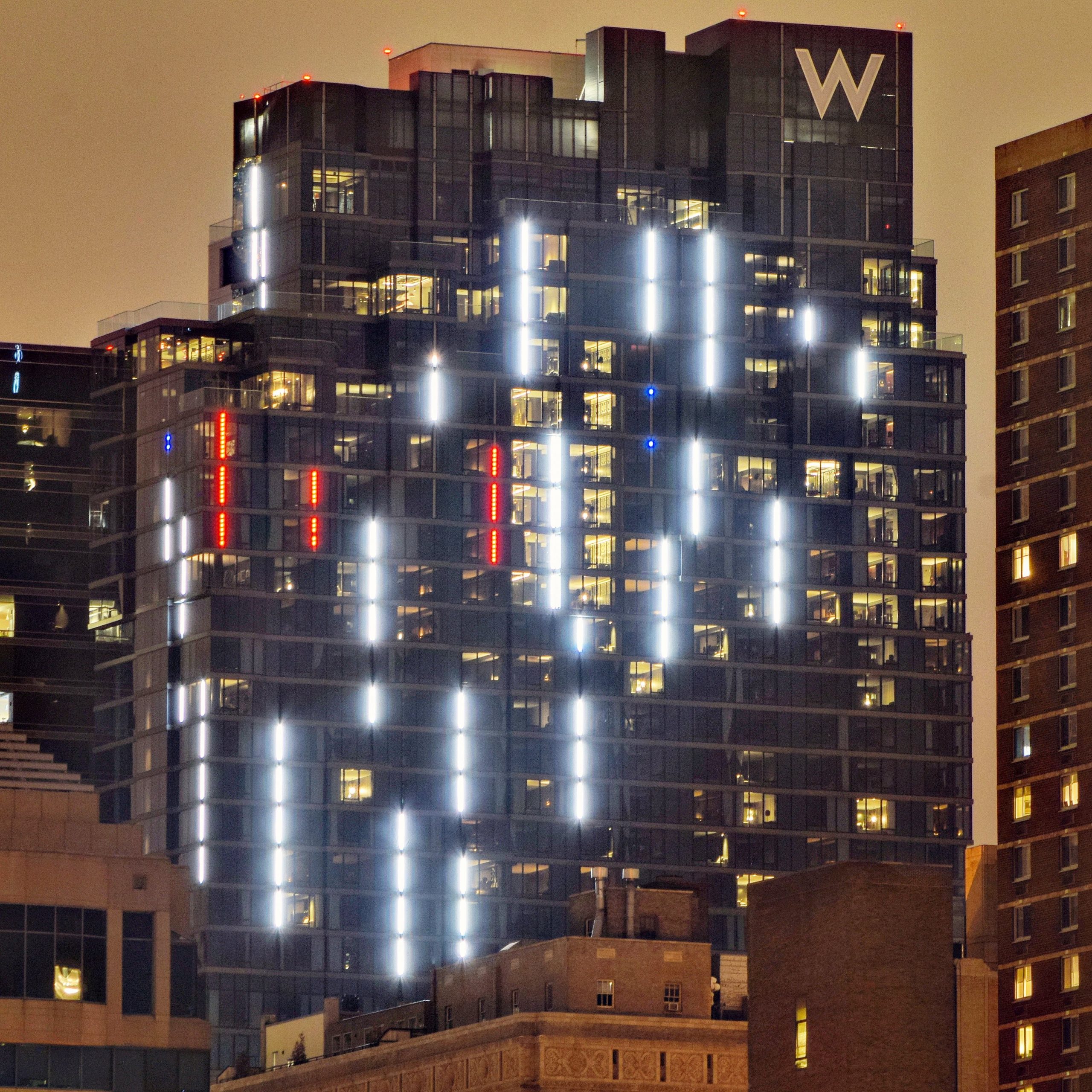 W/Element Hotel with decorative lighting. Photo by Thomas Koloski