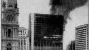 One Meridian Plaza on fire. Image from The Arizona Republic