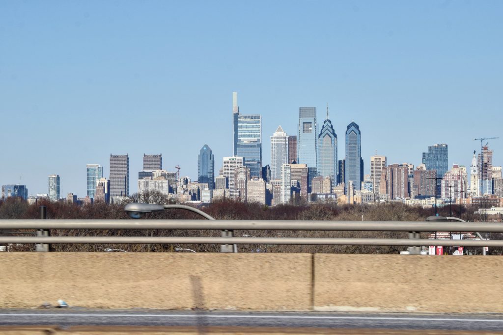 Riverwalk (left) in the Philadelphia skyline. Photo by Thomas Koloski