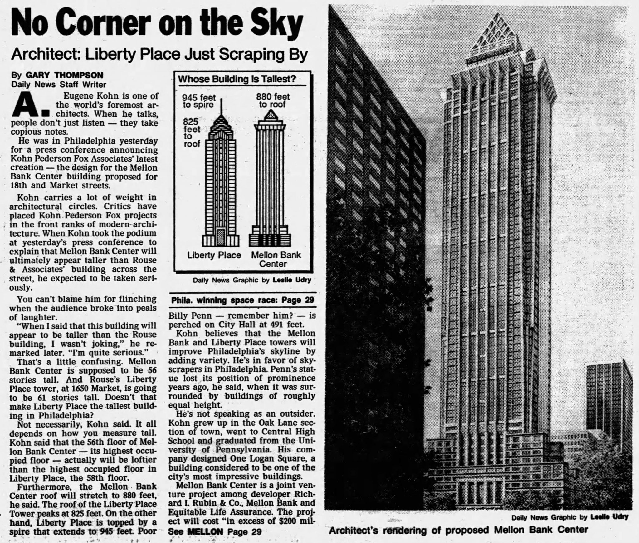 A Look at the Former, Taller Iteration of Mellon Bank Center, Center