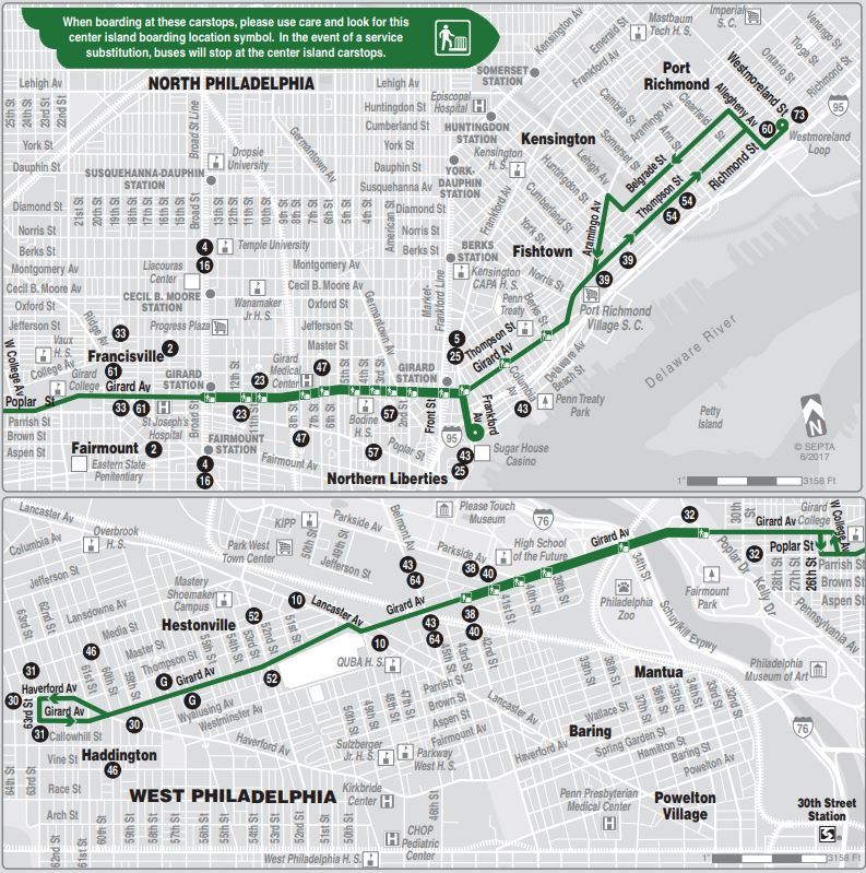 Route 15 Trolley route. Credit: SEPTA