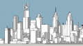 Philadelphia World Trade Center looking northeast. Model by Thomas Koloski