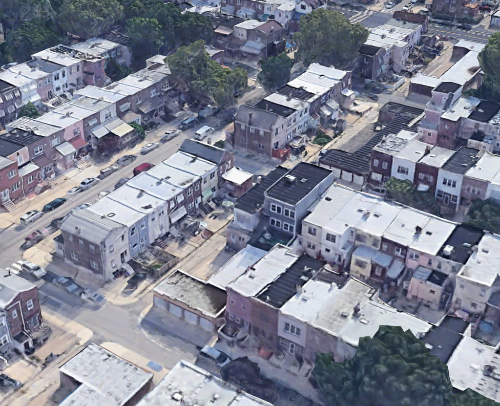2807-09 South 11th Street. Aerial view of the site via Google