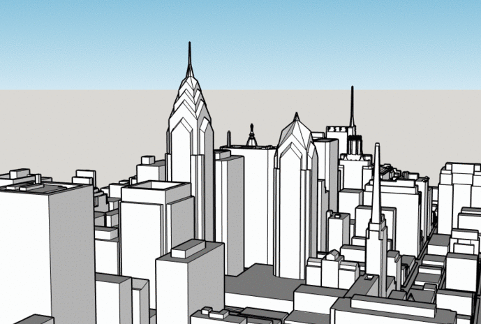 2 Liberty Place design evolution. Models and animation by Thomas Koloski