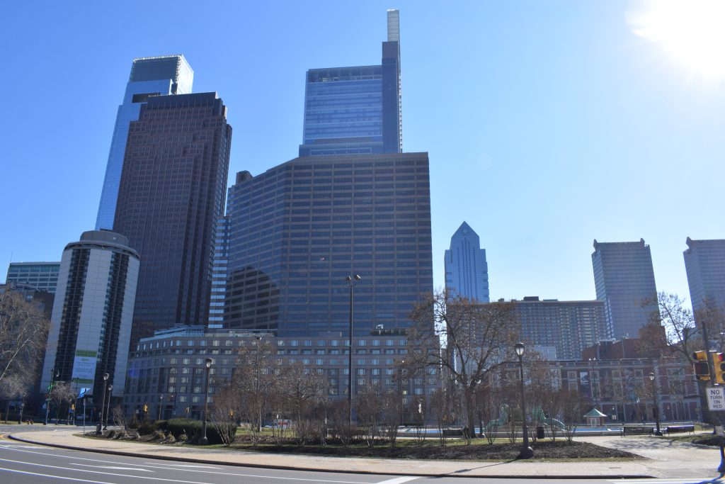 The Terrace on 18th Street (left) and the Center City towers. Photo by Thomas Koloski