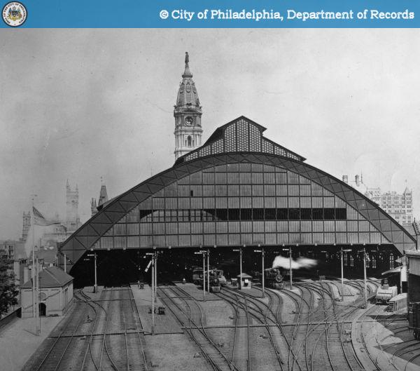 Broad Street Station with City Hall. Photo from City of Philadelphia, Department of Records