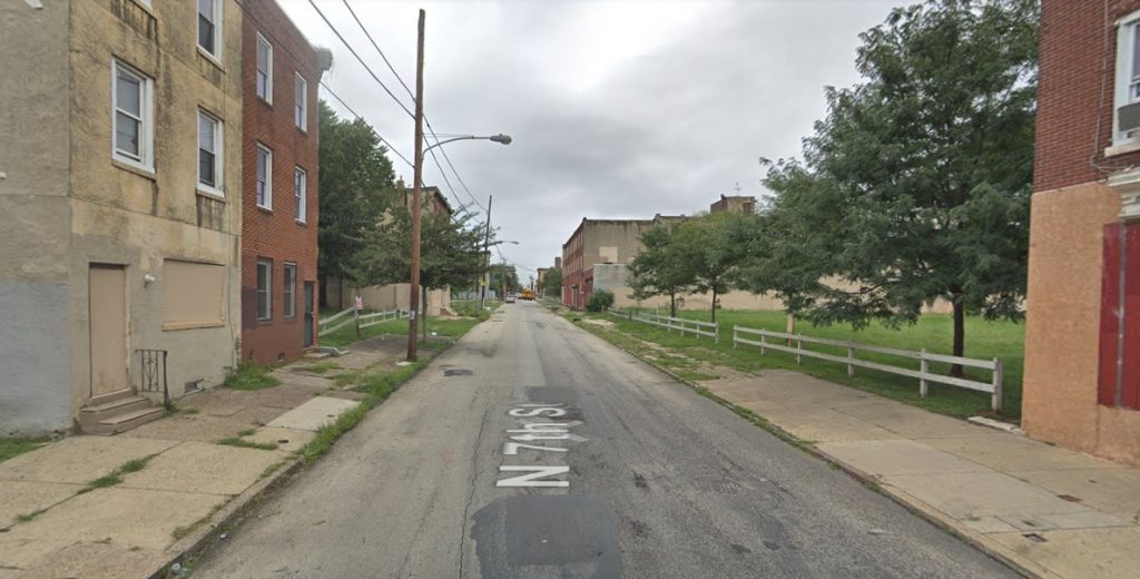 North 7th Street, with 2209 North 7th Street on the center right. Looking north. September 2018. Credit: Google