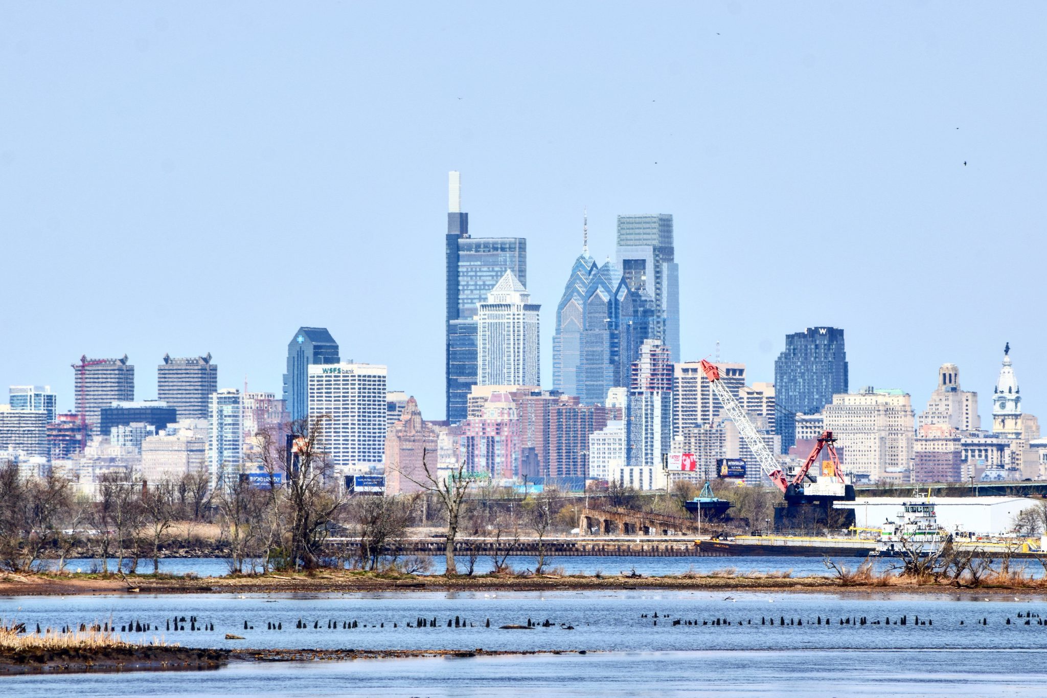 Watching the Rising Philadelphia Skyline from New Jersey over the Past