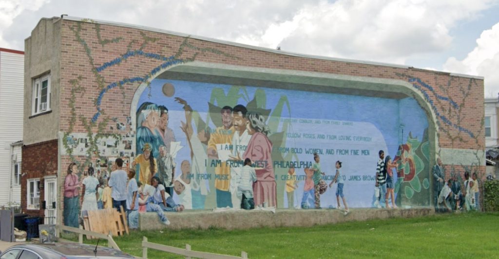 The mural at 673 North 52nd Street. Looking northeast. Credit: Google