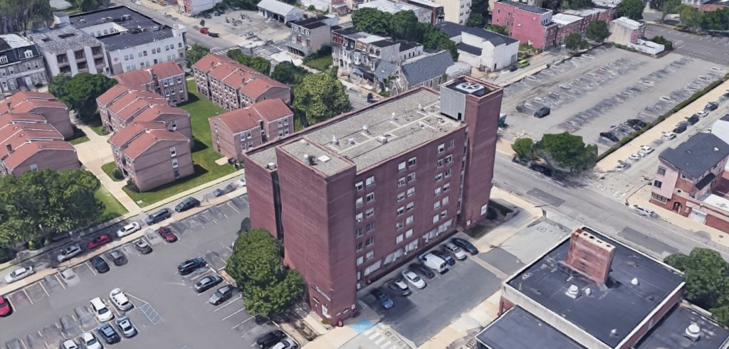 The 3910 Building at 3910 Powelton Avenue. Looking northwest. Credit: Google
