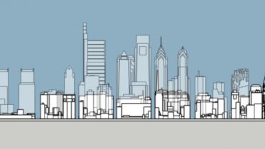Philadelphia 1965 and 2020 south elevation. Model and image by Thomas Koloski