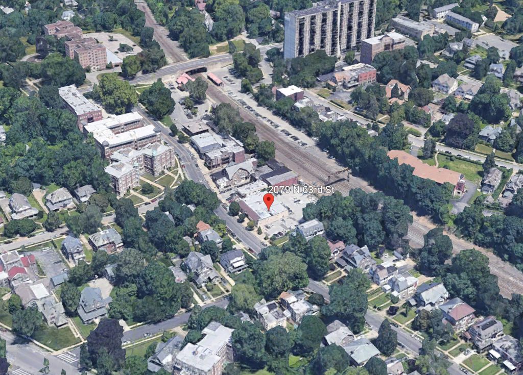 Aerial view of 2079 North 63rd Street. Credit: Google.