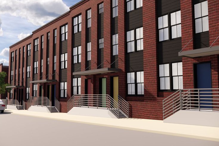 Rendering of the townhouse development via The Philly Voice.