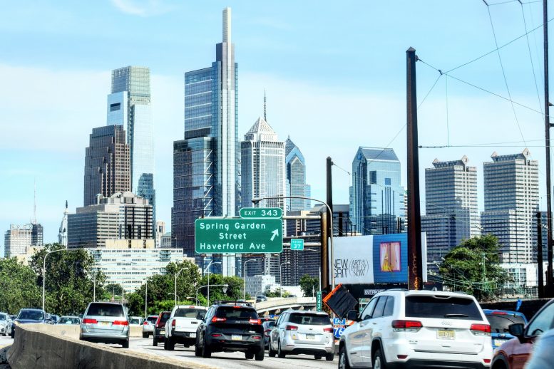 Philadelphia skyline from the I-76. Photo by Thomas Koloski