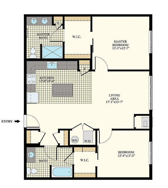 The Station at Willow Grove. Sample layout of a two-bedroom apartment. Credit: Petrucci Residential
