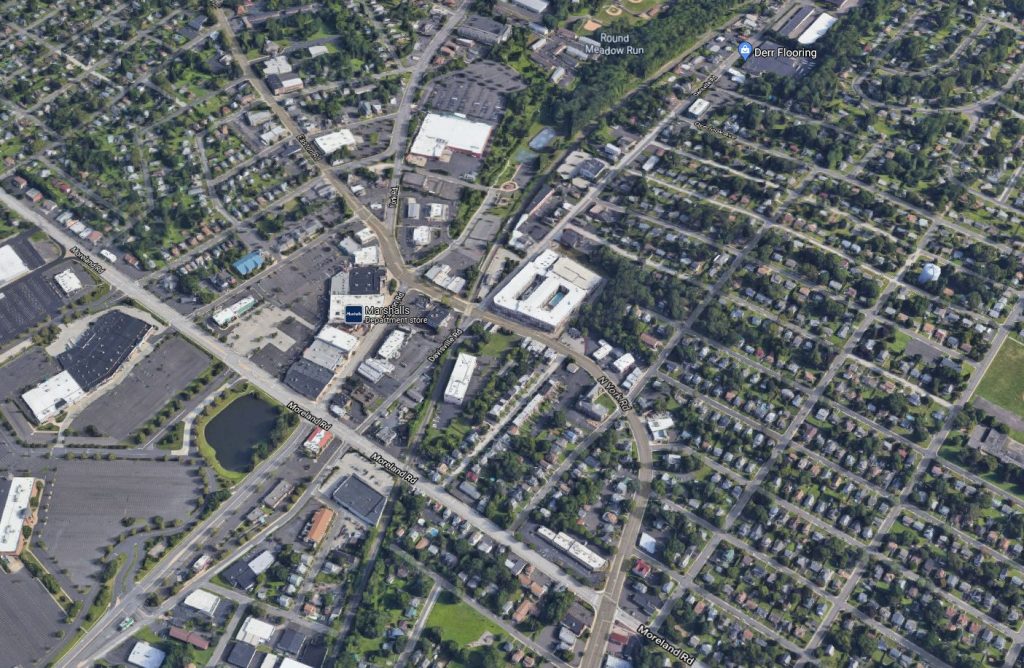 Willow Grove, with The Station at Willow Grove in the center. Looking north. Credit: Google