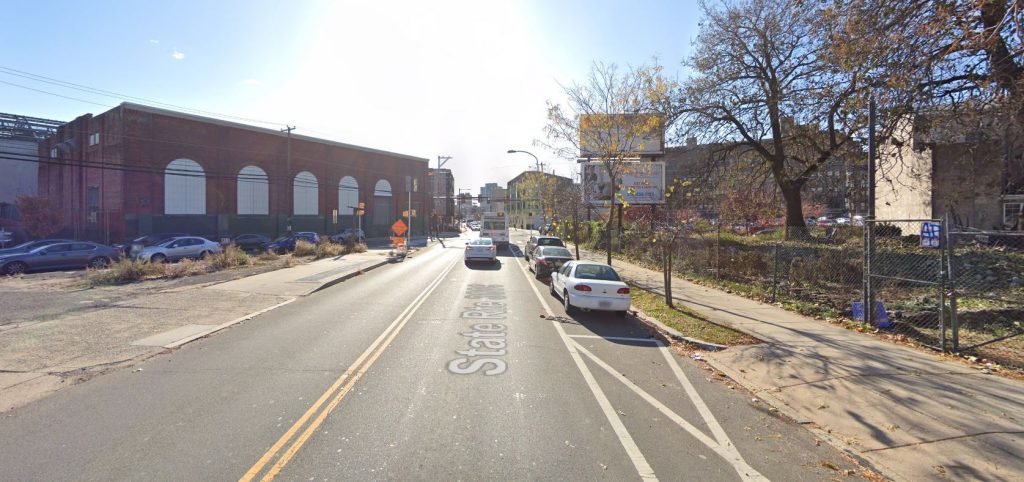 Ridge Avenue, with 1301 Ridge Avenue on the left. Looking southeast. Credit: Google Maps