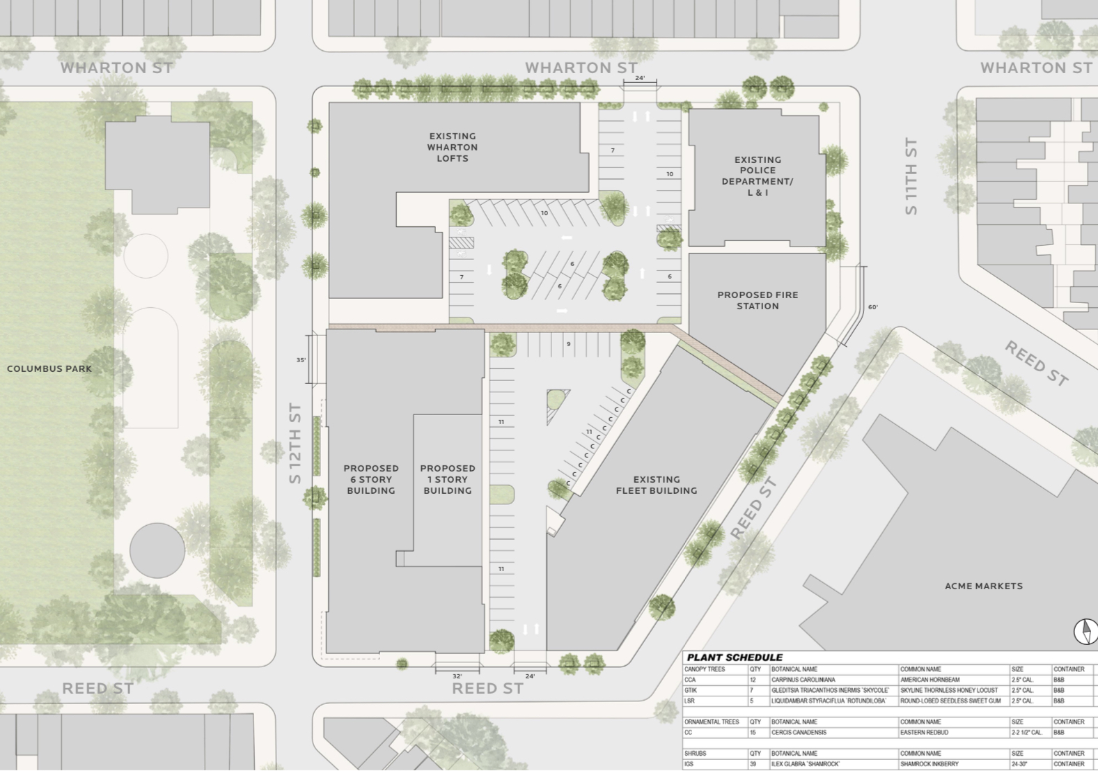 Site plan of 1100 Wharton Street. Credit: JKRP Architects