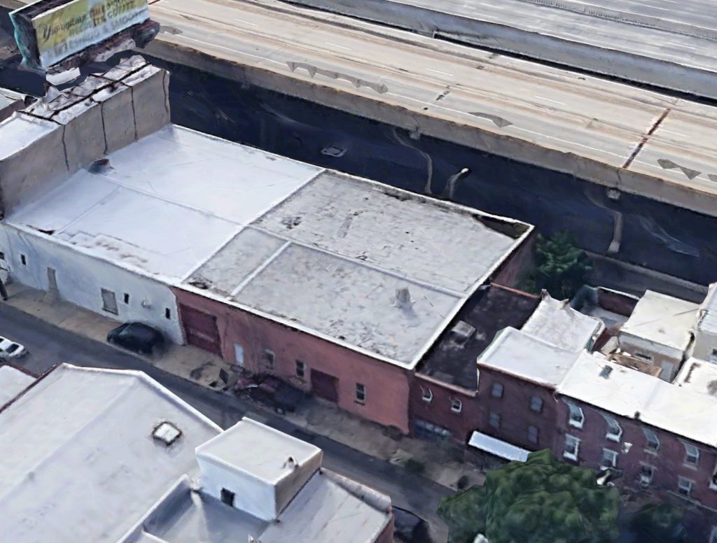 Aerial view of 2653-61 Salmon Street, prior to renovation. Looking southeast. Credit: Google Maps