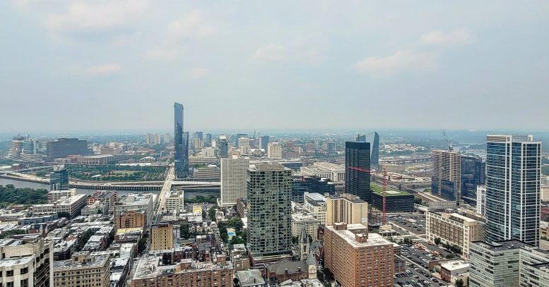 The view from The Laurel Rittenhouse looking west toward Center City West and University City. Photo by Thomas Koloski