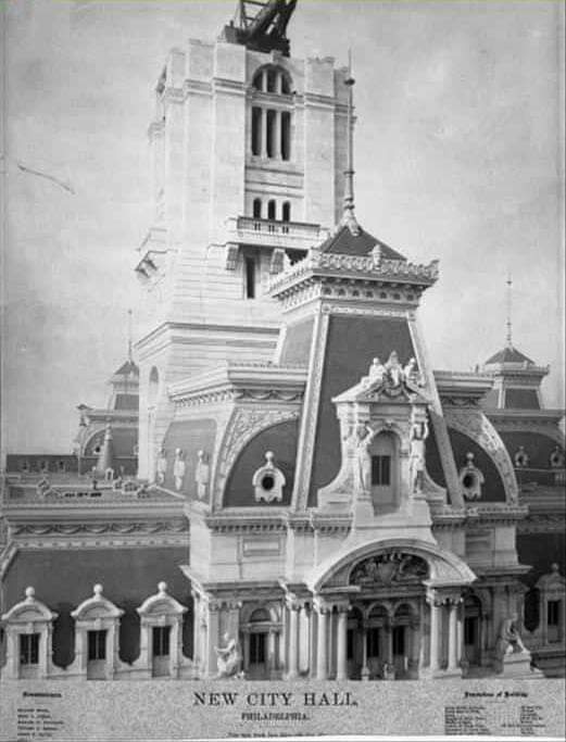 Philadelphia City Hall construction 1886. Photo via phillyhistory.org 