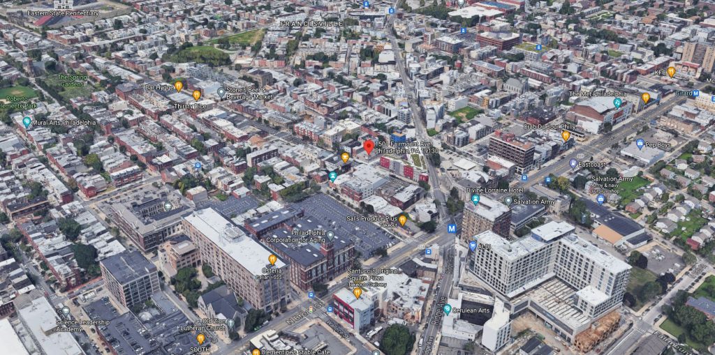 1501-05 Fairmount Avenue. Looking northwest. Credit: Google Maps