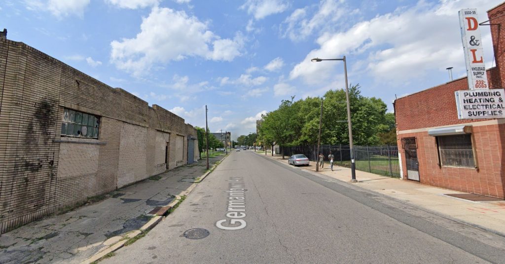Germantown Avenue, with 2239 Germantown Avenue on the right. Looking northwest. Credit: Google Maps