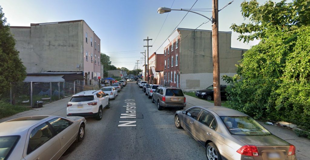 North Marshall Street, with 2443 North Marshall Street to the right. Looking north. Credit: Google Maps