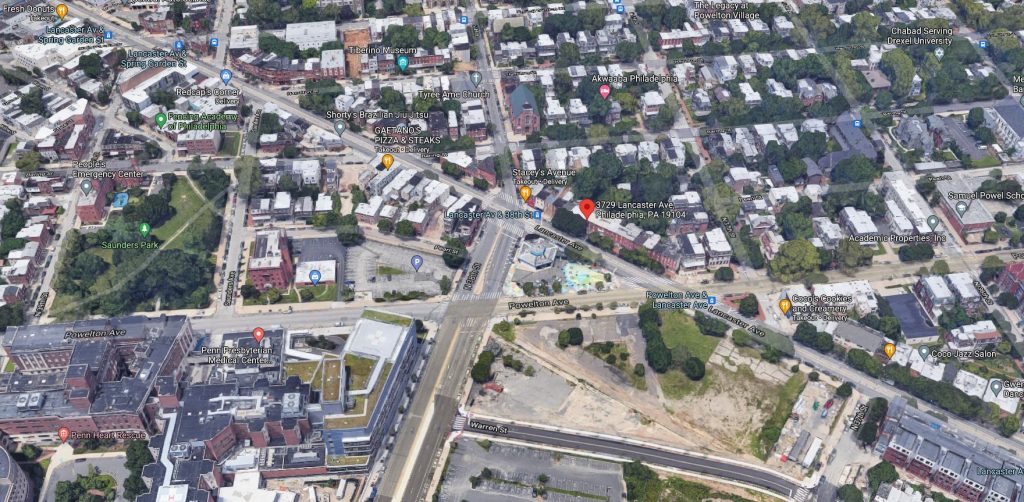 3729-31 Lancaster Avenue. Looking north. Credit: Google Maps