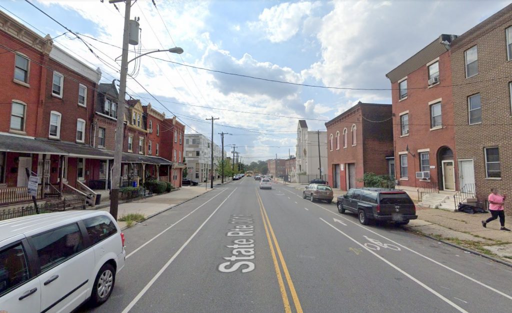 Haverford Avenue, with 4021 Haverford Avenue on the right. Looking west. Credit: Google Maps