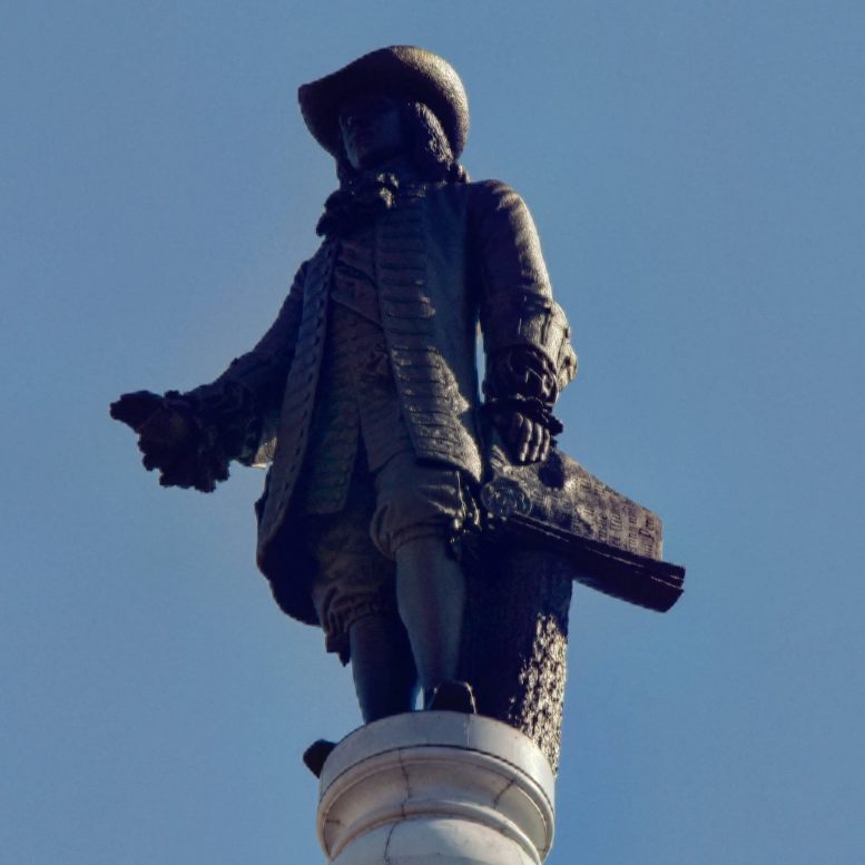 The William Penn statue atop City Hall. Photo by Thomas Koloski