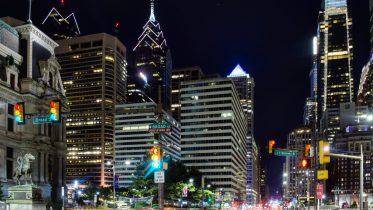 Center City towers from North Broad Street. Photo by Thomas Koloski