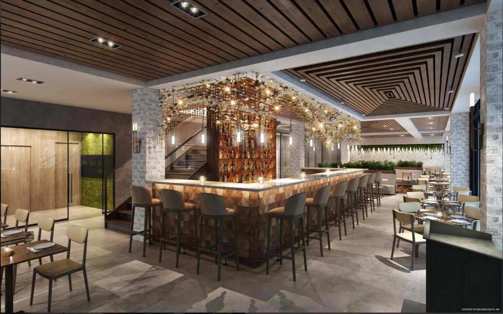 Rendering of planned restaurant space. Credit: DAS Architects.