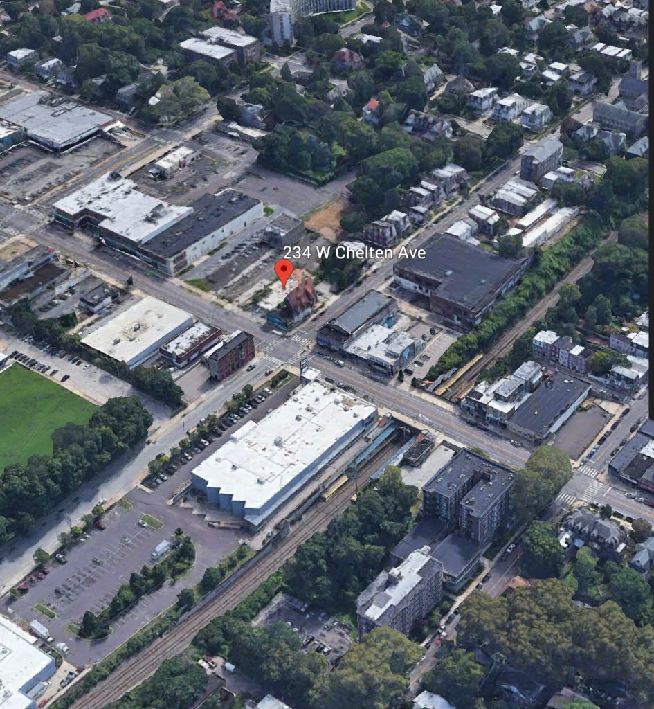Aerial view of 235 West Chelten Avenue. Credit: Google.