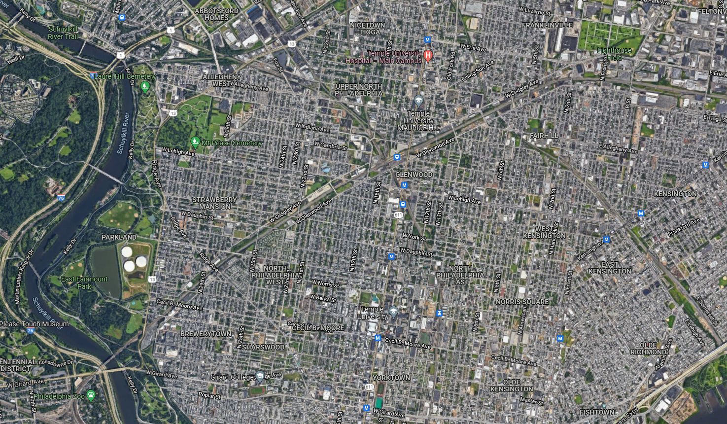 North Central Philadelphia. Credit: Google Maps