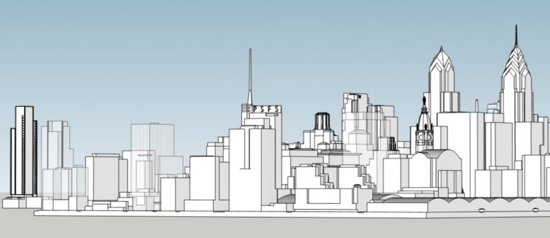 Market West and Washington Square West proposals. Image and models by Thomas Koloski