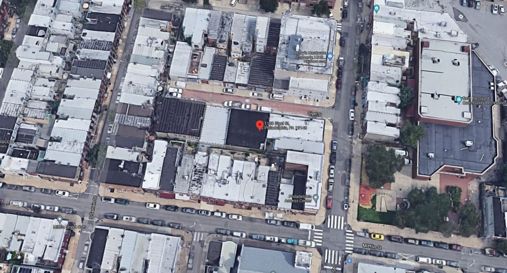 1108-12 Sigel Street. Looking north. Credit: Google Maps