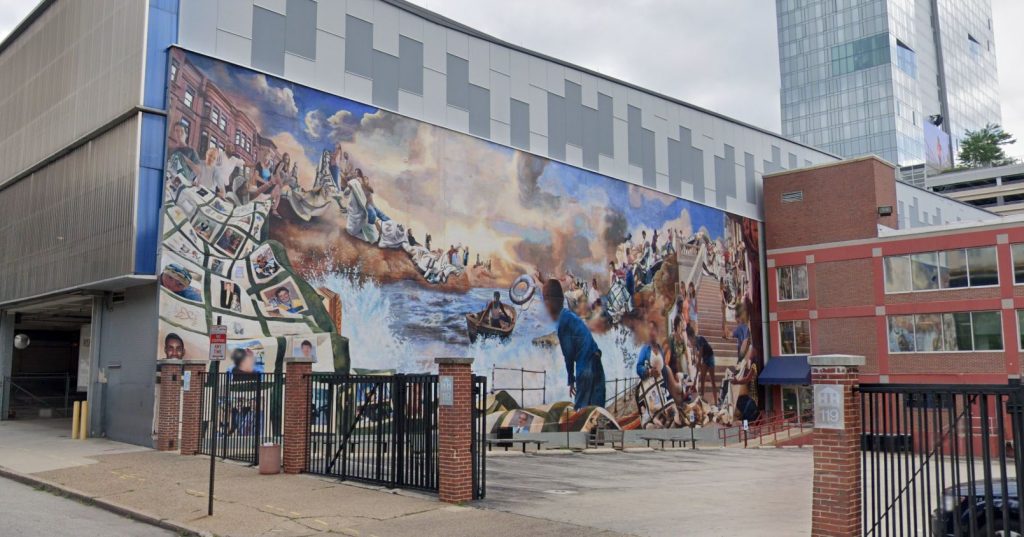 Mural at 119 South 31st Street. Looking northeast. Credit: Google Maps