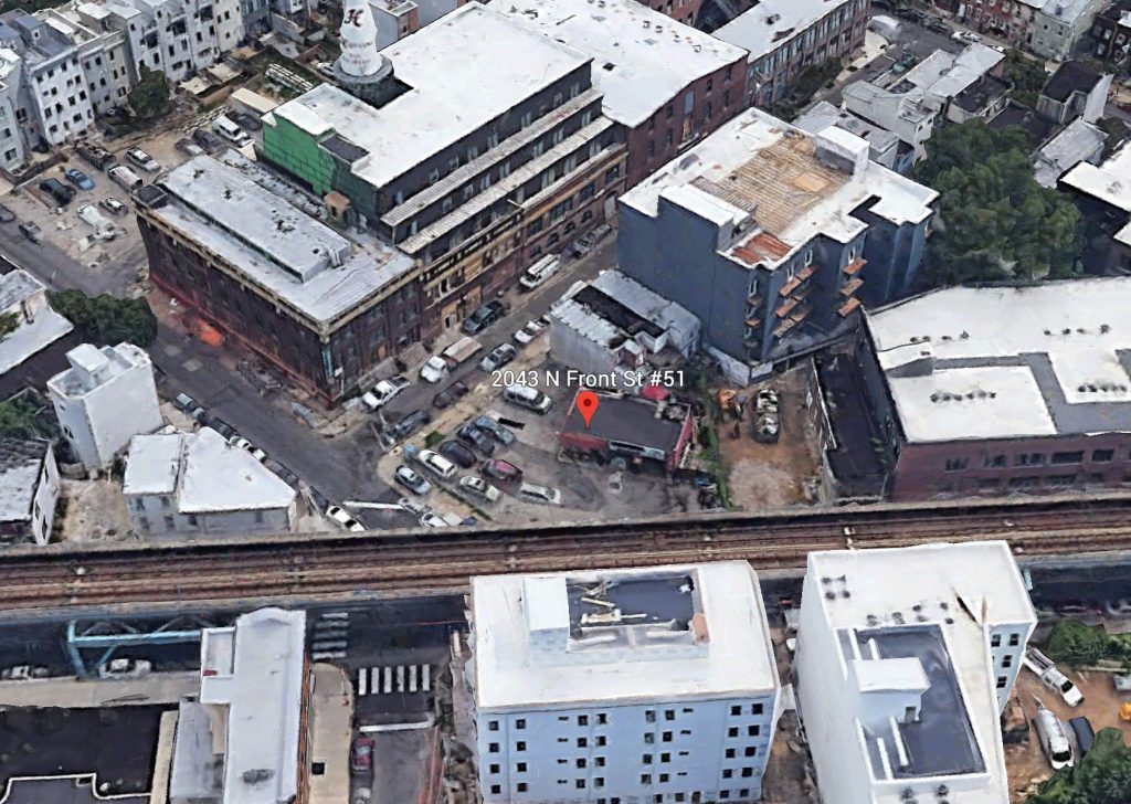 Aerial view of 2043-51 North Front Street. Credit: Google.