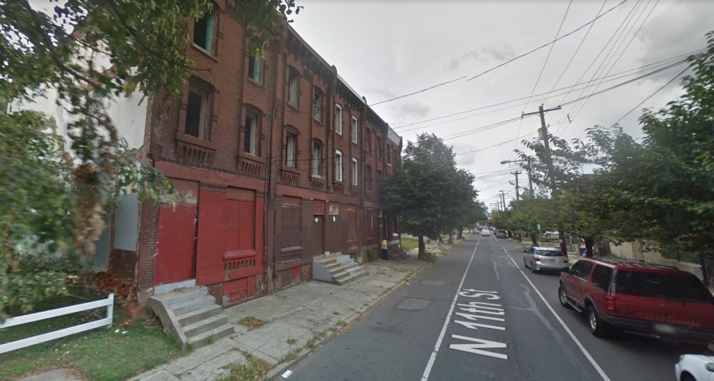 North 11th Street, with 2630 and 2632 North 11th Street on the center right. September 2014. Looking northwest. Credit: Google Maps