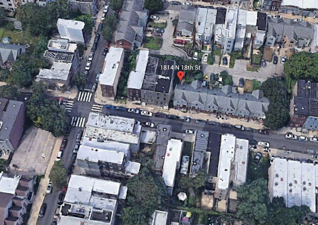 Aerial view of 1814 North 18th Street. Credit: Google.