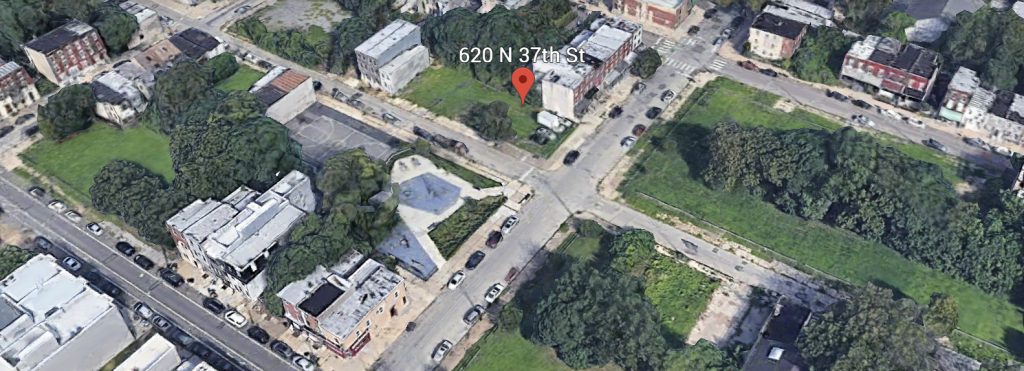 Aerial view of 620 North 37th Street. Credit: Google.